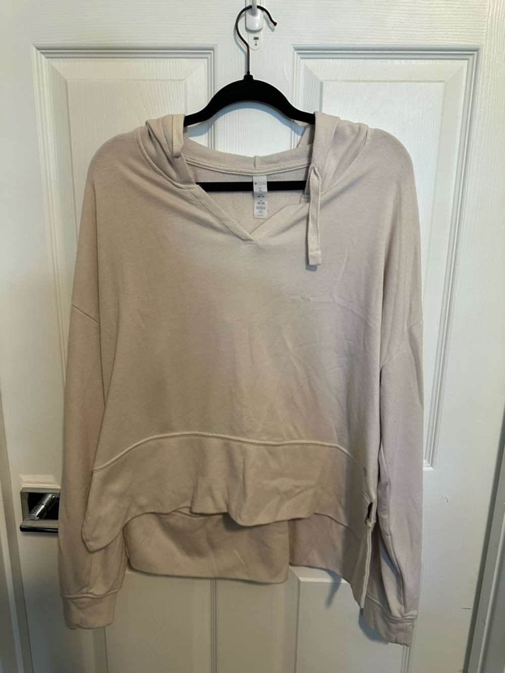 Bally Light Beige V-Neck Hooded Pullover